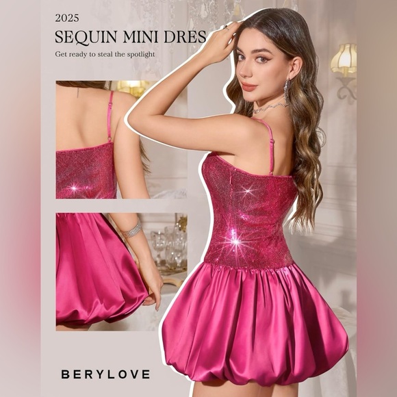 BNWT Navy Prom sequin and satin bubble skirt evening dress - Picture 2 of 10